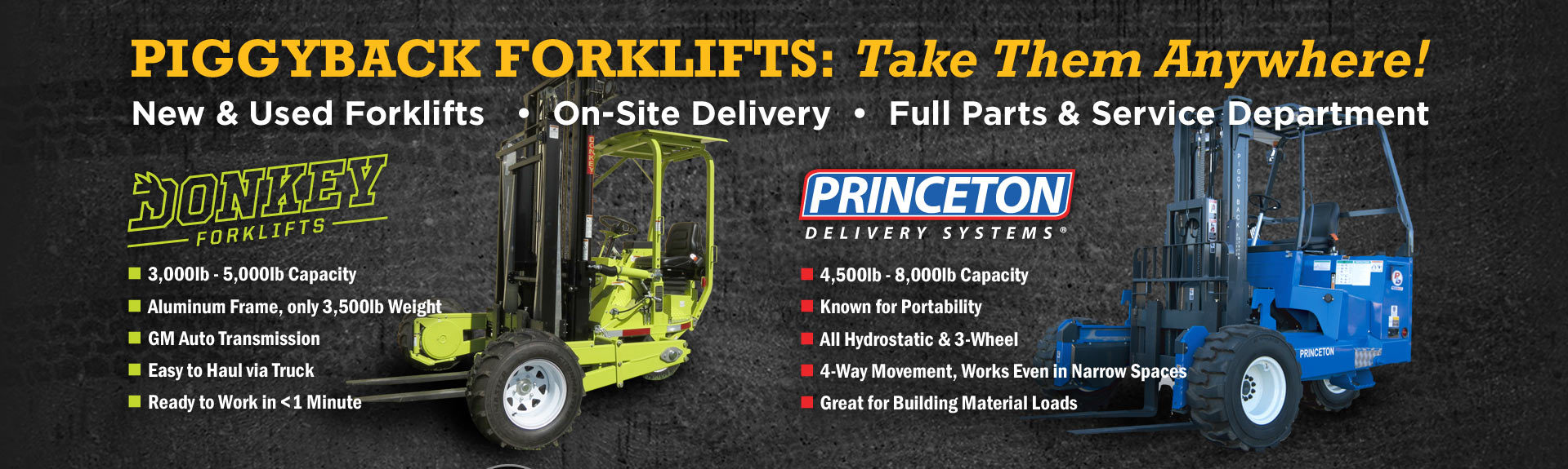 Piggyback Forklift Deals in Cromer California and Nevada Locations